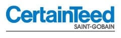 Logo with the word "CertainTeed" in large blue letters and "SAINT-GOBAIN" in smaller black letters below and to the right.